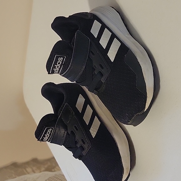 Adidas Baby Black & White Athletic Running Shoes/Sneakers - Picture 3 of 7
